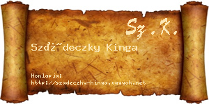 Szádeczky Kinga névjegykártya
