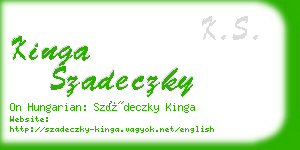 kinga szadeczky business card